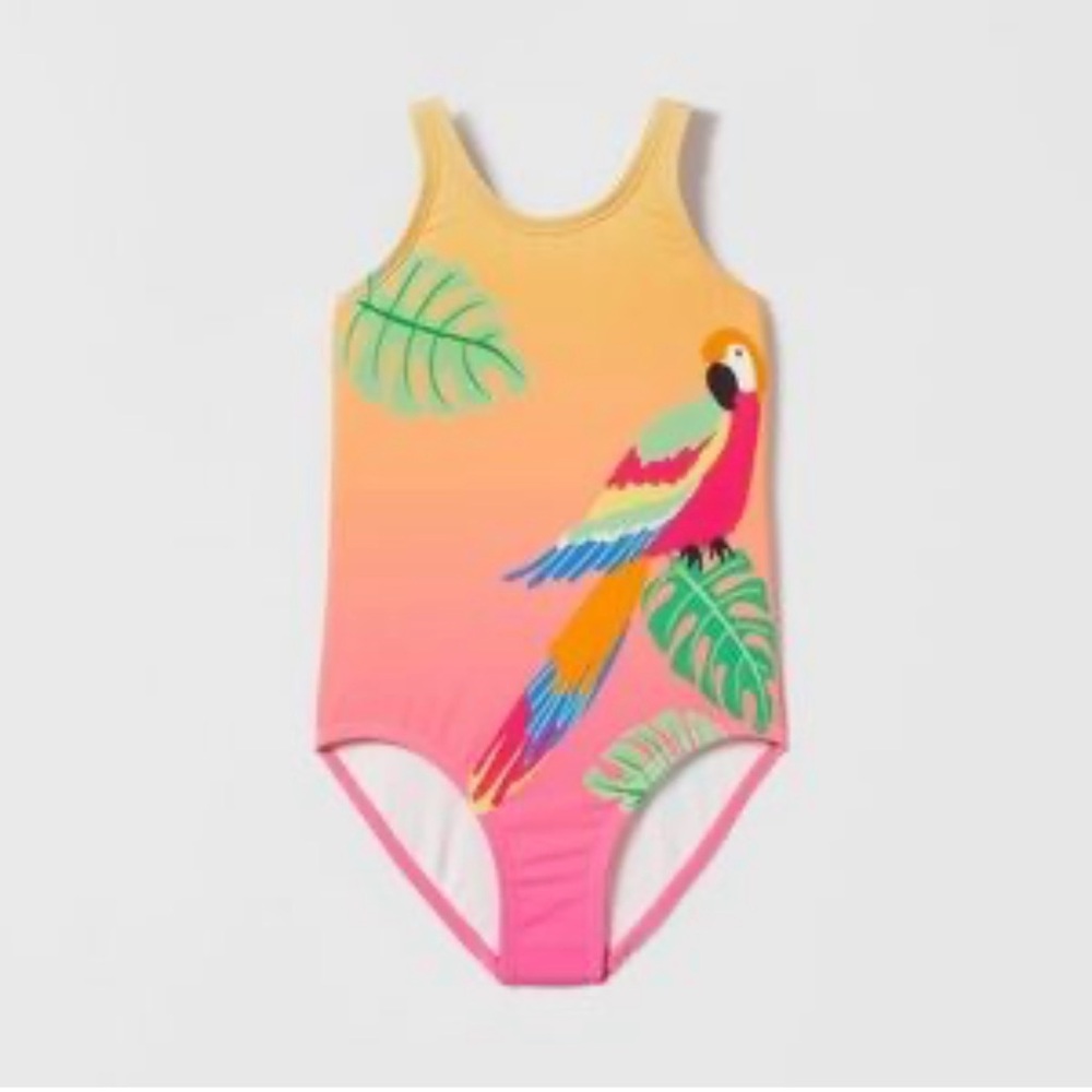 Zara Colorful Parrot Print Swimsuit